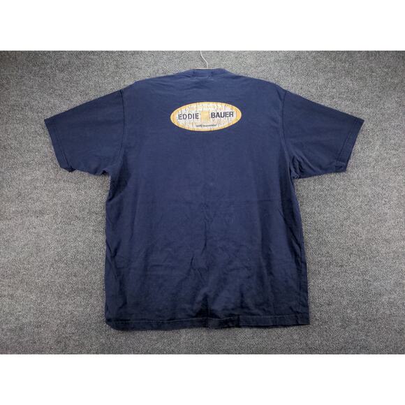 Mens Eddie Bauer Tropical Sands Summer Adventure Gear T Shirt Size XL Blue - Picture 3 of 12